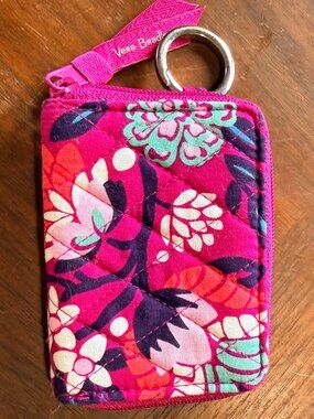 Vera Bradley Women's Pink Cotton Small Zip-Around Wallet